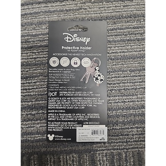 Ijoy Disney Mickey Mouse‎ Key Chain Protective Holder For Apple Air Tag New - Picture 2 of 2